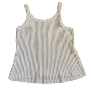 George Ribbed Tank Top Cream/Off-White Size XL